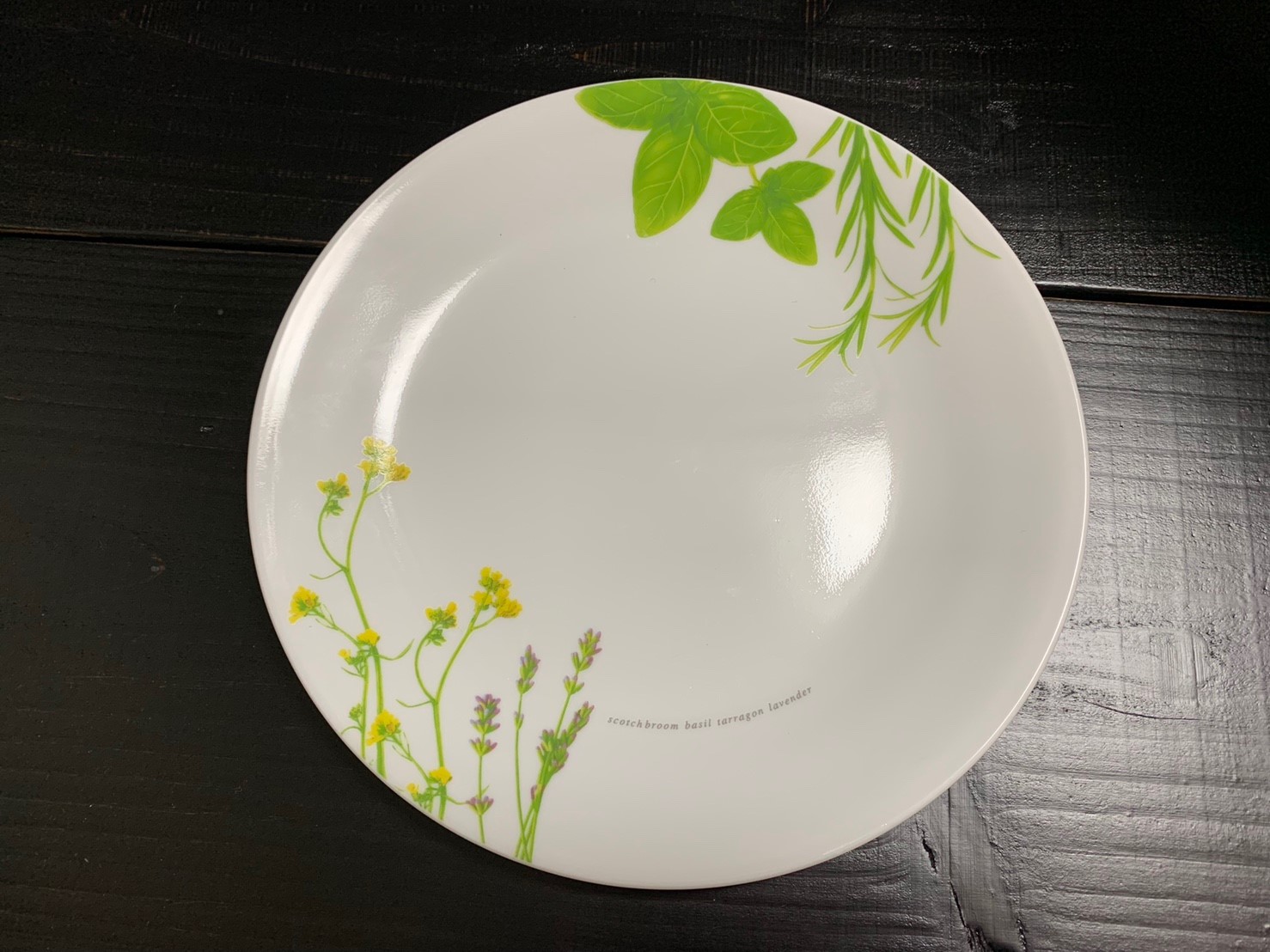強化ガラス 平皿中 花 リーフ柄 21 5 Dish Works Rental