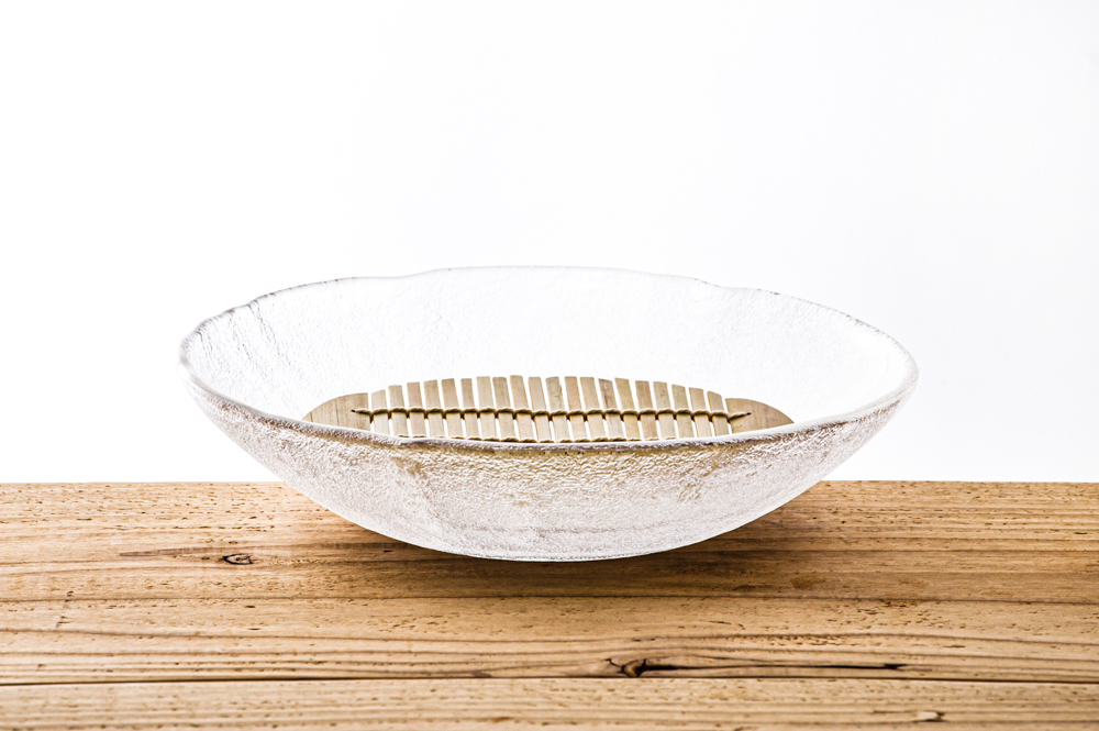 レンタル】ガラス麺鉢すのこセット 21.8cm<br><br>No.002505｜Dish 