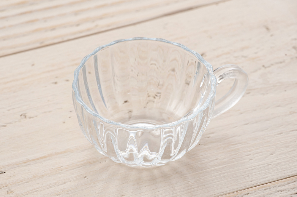 ガラス製 ティーカップ 9cm<br><br>No.003898｜Dish works RENTAL