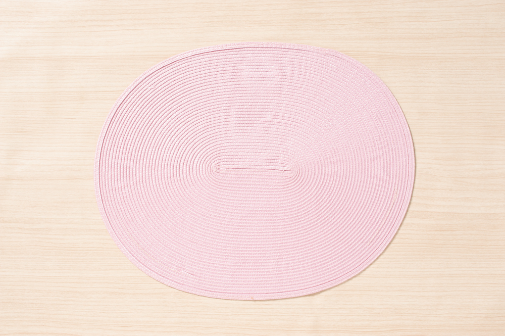 楕円形 ランチョンマット 麻 （赤） 42×34cm<br><br>No.000829｜Dish