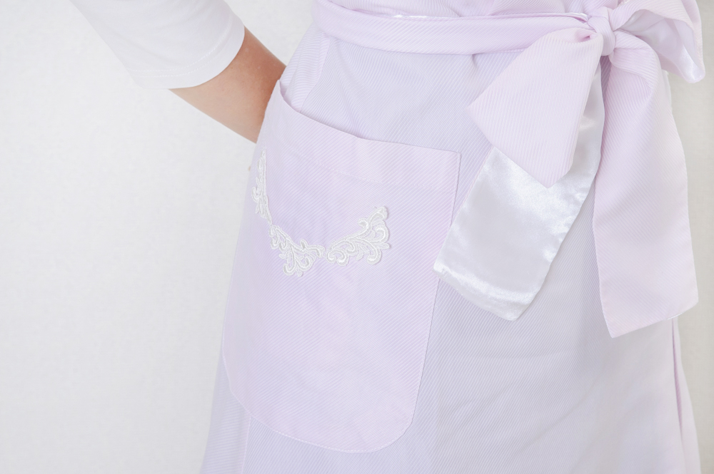 近沢レース フリルレースエプロン（ピンク） 98cm丈<br><br>No