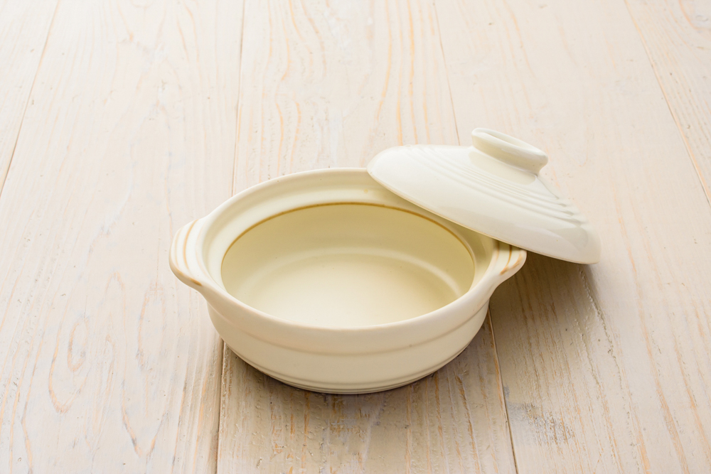 ニュー IH対応 土鍋 6号 ホワイト 1-2人用 22.5cm <br><br>No.001135