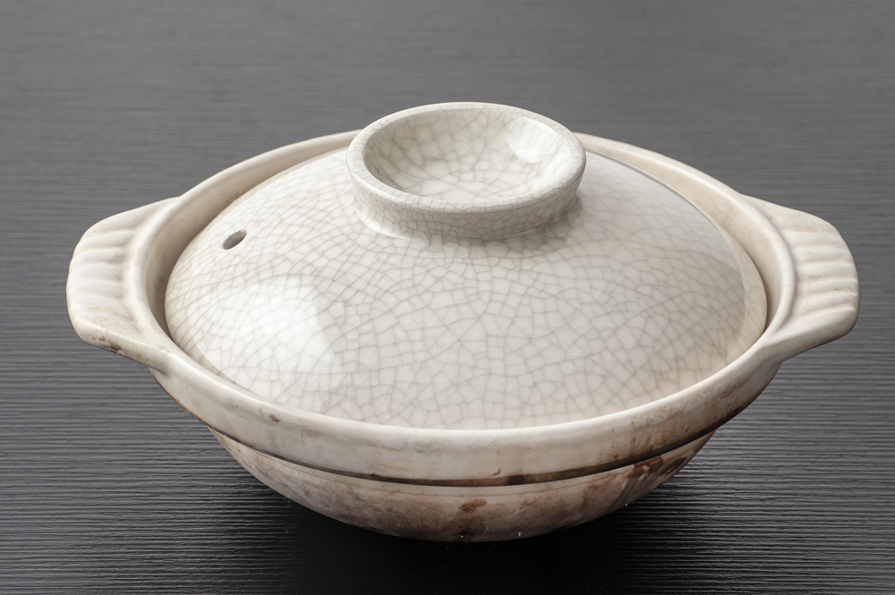 土鍋7号 白貫入 <br><br>No.004060｜Dish works RENTAL