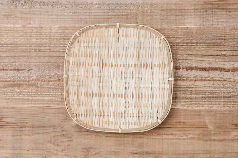 竹ざる 四角盆ざる 23cm <br><br>No.003327｜Dish works RENTAL
